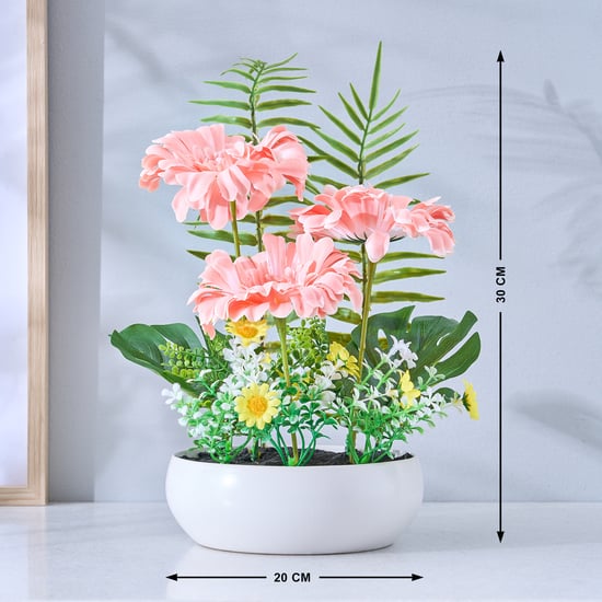 Gloria Scapes Artificial Chrysanthemum Flowers in Ceramic Pot