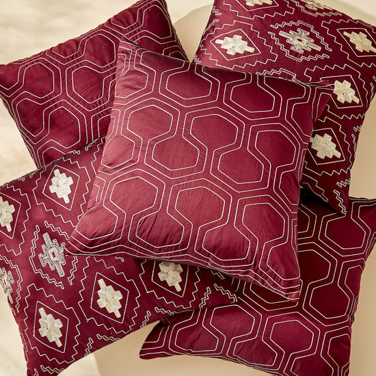 Corsica Gleam Set of 5 Embroidered Cushion Covers - 40x40cm