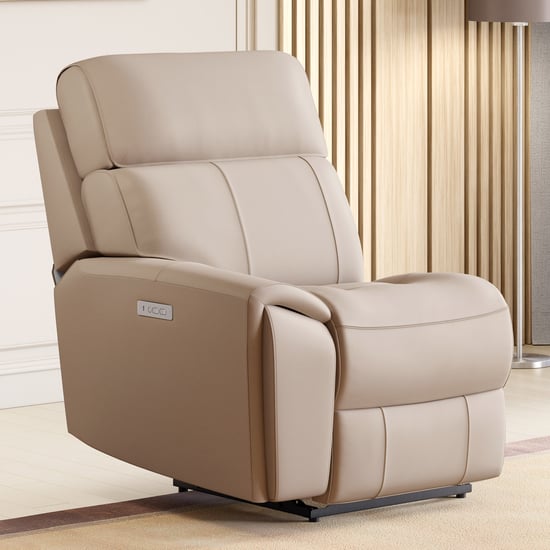 Stockholm Half Leather 1-Seater Left Arm Electric Recliner