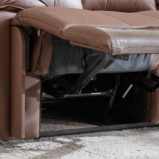 Torino Half Leather 3-Seater Recliner Set - Brown