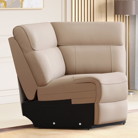 Stockholm Half Leather 1-Seater Wedge Recliner