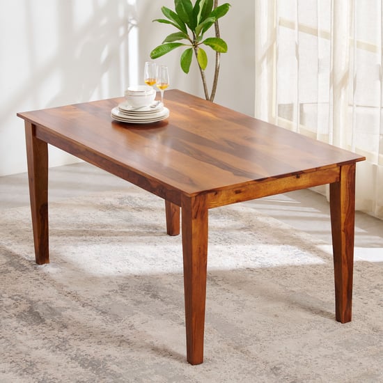 Helios Easter Sheesham Wood 6-Seater Dining Table - Brown