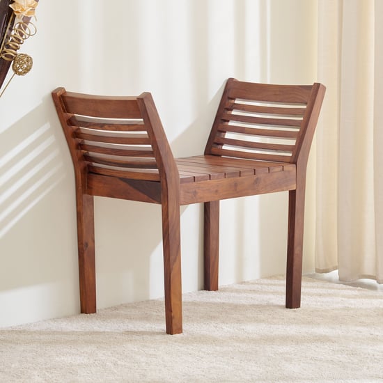 Helios Fleek Sheesham Wood Bench - Brown