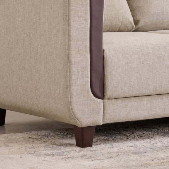 Berry Fabric 6-Seater Corner Sofa - Beige