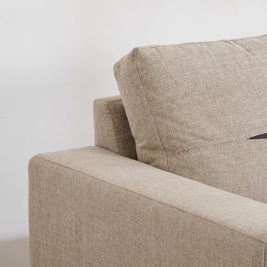 Berry Fabric 6-Seater Corner Sofa - Beige