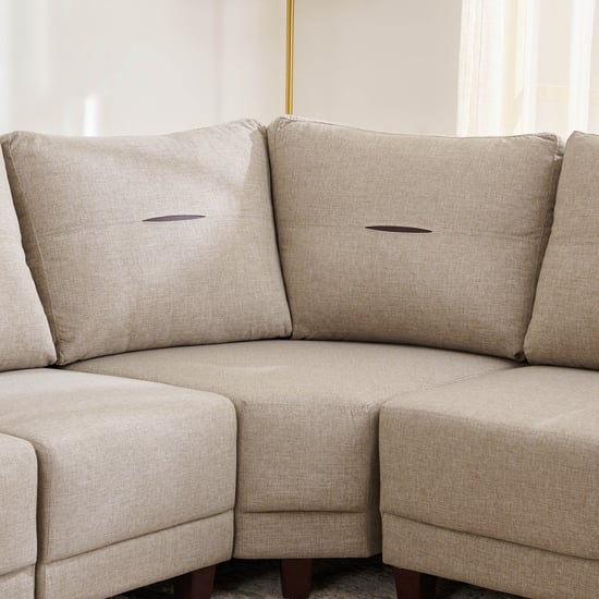 Berry Fabric 6-Seater Corner Sofa - Beige