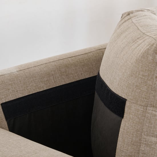 Berry Fabric 6-Seater Corner Sofa - Beige