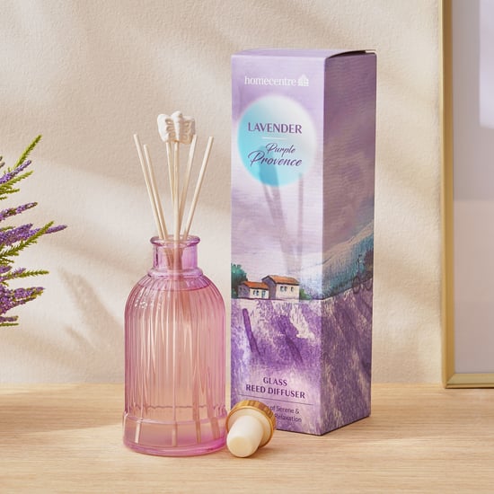 Redolence Glass Purple Provence Lavender Reed Diffuser Set
