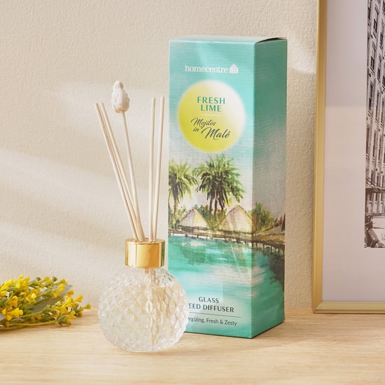 Redolence Glass Mojitos In Male Fresh Lime Reed Diffuser Set