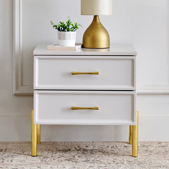 Stellar Bedside Table with Drawers - Grey