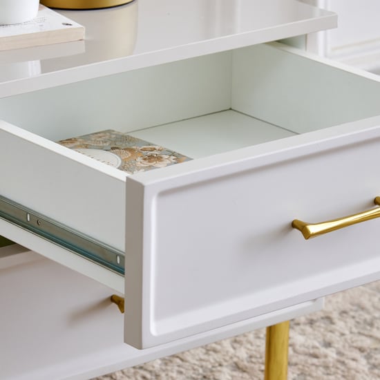 Stellar Bedside Table with Drawers - Grey