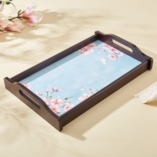 Senorita Wooden Cherry Blossom Printed Tray - 41x24cm