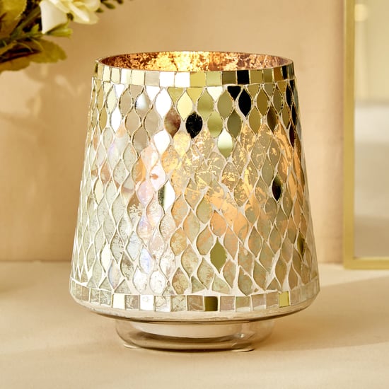 Corsica Mabel Glass Mosaic Hurricane Candle Holder