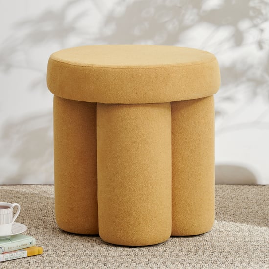 Ace Velvet Pouffe - Yellow