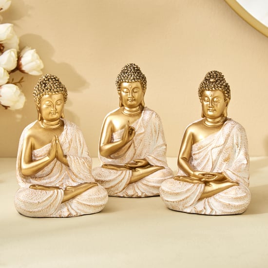 Corsica Fiesta Set of 3 Polyresin Buddha Figurines