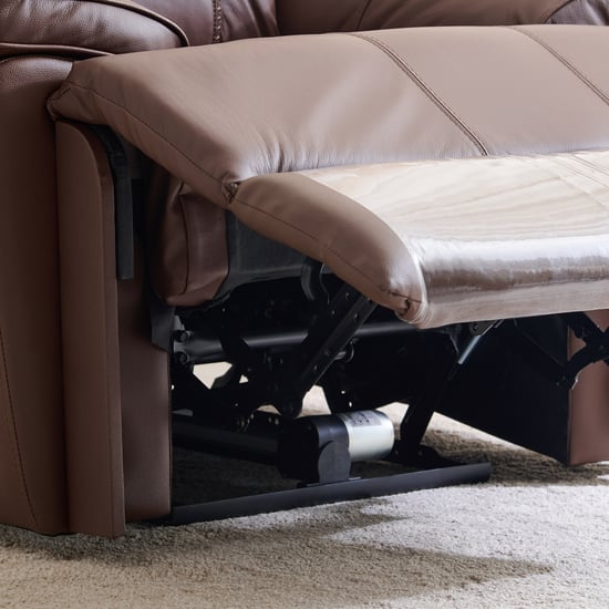 Torino Half Leather 3+1+1 Seater Electric Recliner Set - Brown