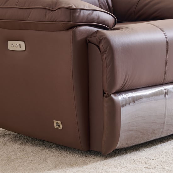 Torino Half Leather 3+1+1 Seater Electric Recliner Set - Brown