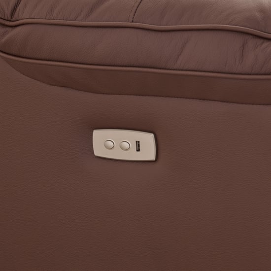 Torino Half Leather 3+1+1 Seater Electric Recliner Set - Brown