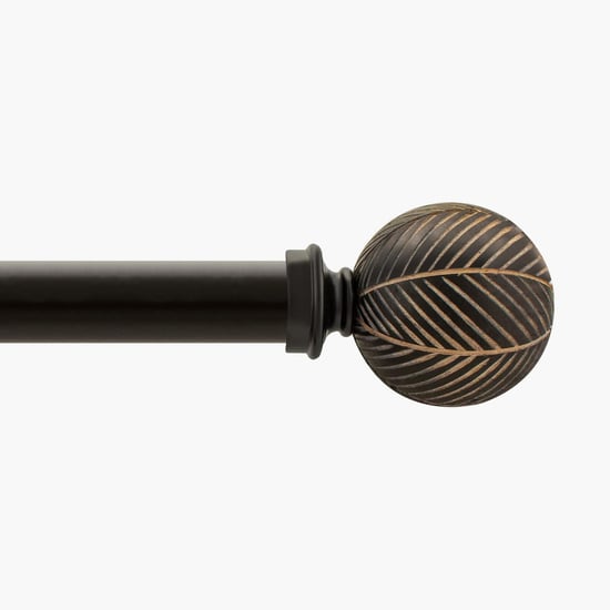 DECO WINDOW Morocon Extendable Single Curtain Rod - 25mm, Black Matt (52-144in)