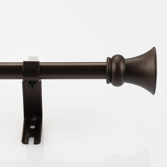 DECO WINDOW Egyptian Set of 2 Extendable Single Curtain Rods - 16mm, Brown (44-84in)