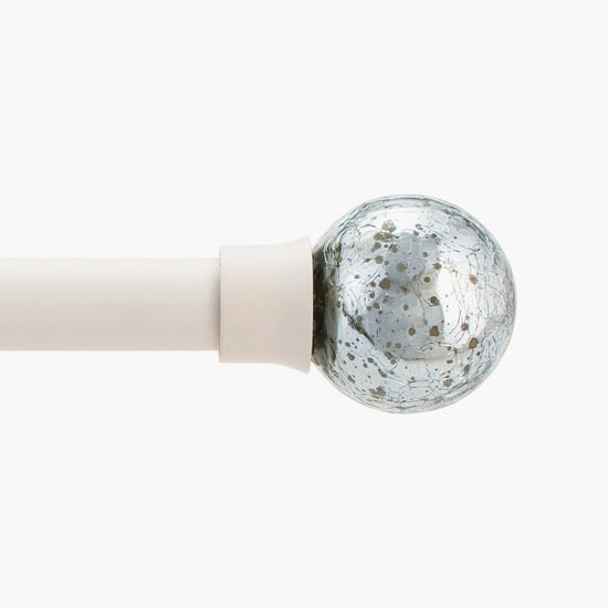 DECO WINDOW Kidball Extendable Single Curtain Rod - 25mm, Ivory Matt (52-144in)