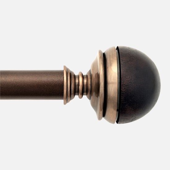 DECO WINDOW 1 Pc Extendable Curtain Rod - 25mm, Brown (36-66")