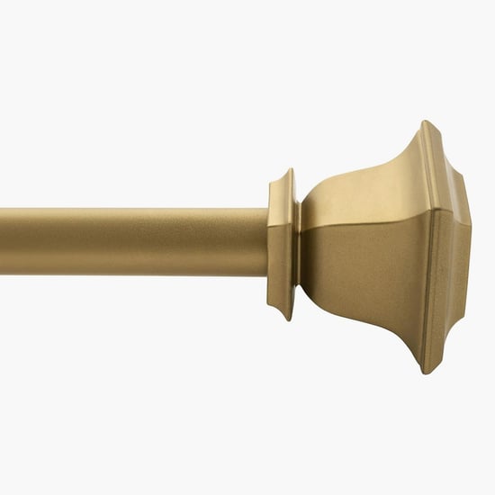 DECO WINDOW Quadrato Extendable Single Curtain Rod - 25mm, Gold (52-144in)