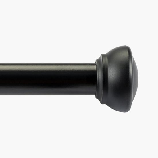 DECO WINDOW End Cap Extendable Single Curtain Rod - 25mm, Black Matt (52-144in)