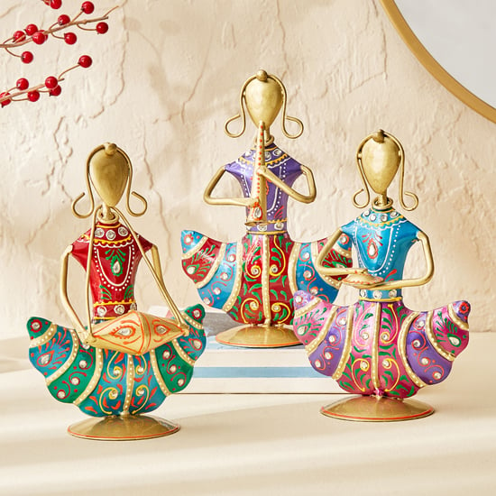 Corsica Mystic India Set of 3 Iron Musician Doll Figurines