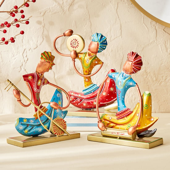 Corsica Mystic India Set of 3 Iron Sitting Musician Figurines
