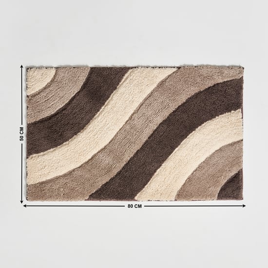 Pristine Melange Anti-Slip Bath Mat - 80x50cm | Beige | Polyester