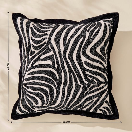 Plushify Zebra Patterned Cushion Cover - 40x40cm