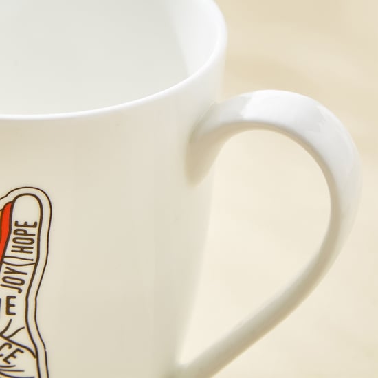 Fido Sip & Inspire Bone China Love and Peace Print Coffee Mug - 340ml