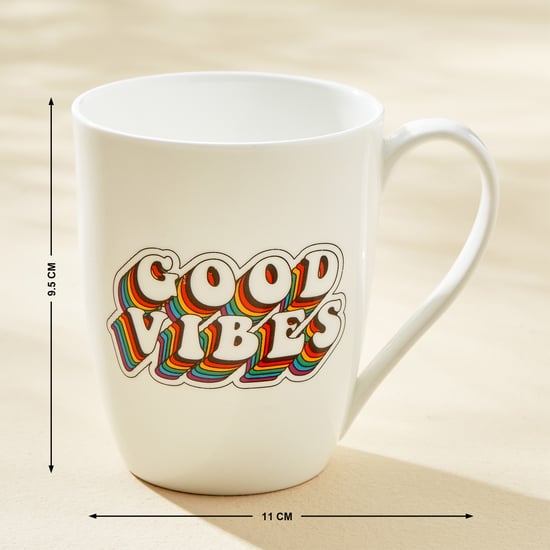 Fido Sip & Inspire Bone China Good Vibes Print Coffee Mug - 340ml