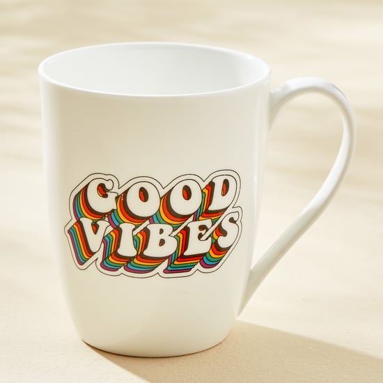 Fido Sip & Inspire Bone China Good Vibes Print Coffee Mug - 340ml