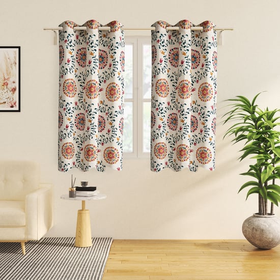 Saddle Morganite Set of 2 Printed Light-Filtering Window Curtains