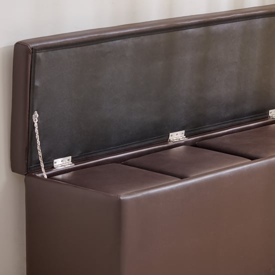 Colombia Set of 4 Faux Leather Storage Bench - Brown