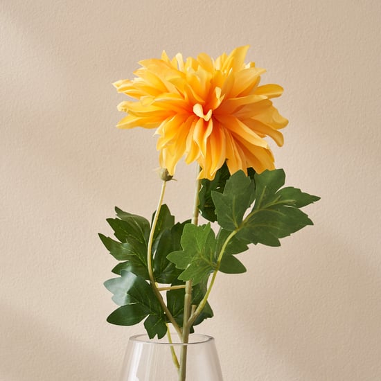 Festoon Flaxen Artificial Dahlia Flower Stick - 65cm