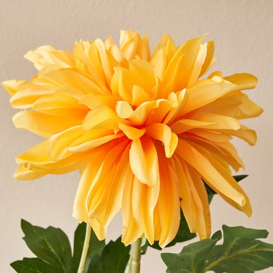 Festoon Flaxen Artificial Dahlia Flower Stick - 65cm