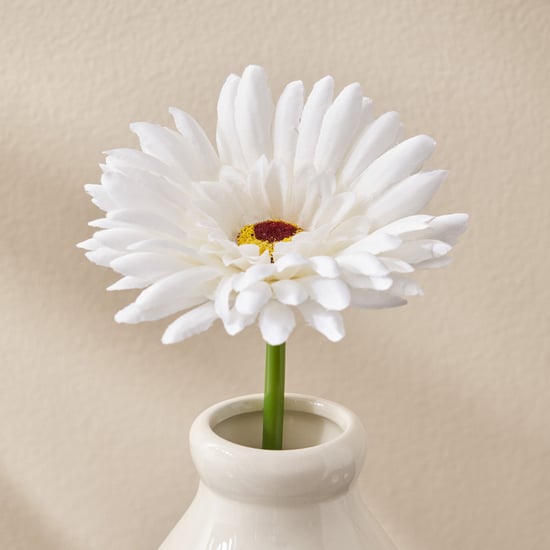 Festoon Ivory Artificial Gerbera Flower Stick - 28cm