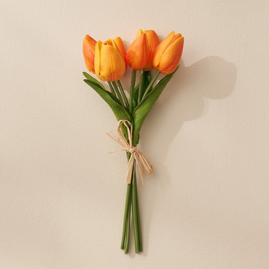 Festoon Ochre Artificial Tulip Flower Bouquet - 25cm