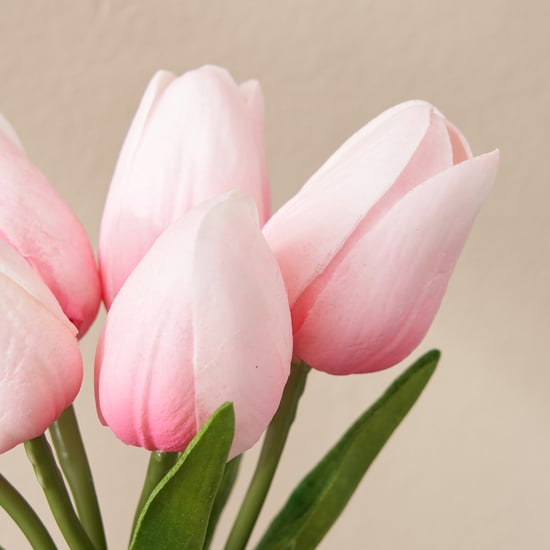 Festoon Shelly Artificial Tulip Flower Bouquet - 25cm