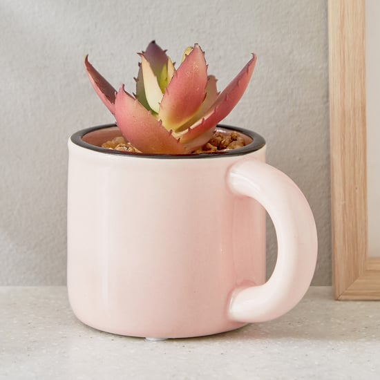 Gloria Palm Artificial Succulent in Ceramic Mug