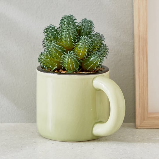 Gloria Palm Artificial Succulent in Ceramic Mug