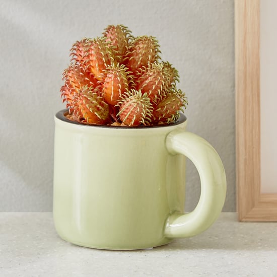 Gloria Palm Artificial Succulent in Ceramic Mug