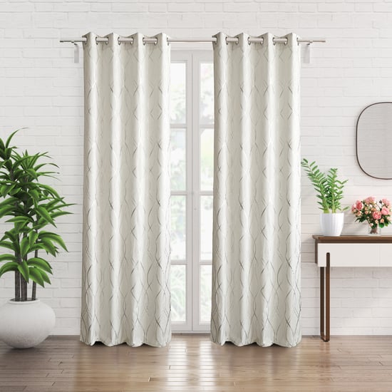 Anderson Antarctica Set of 2 Foil Print Light Filtering Door Curtains