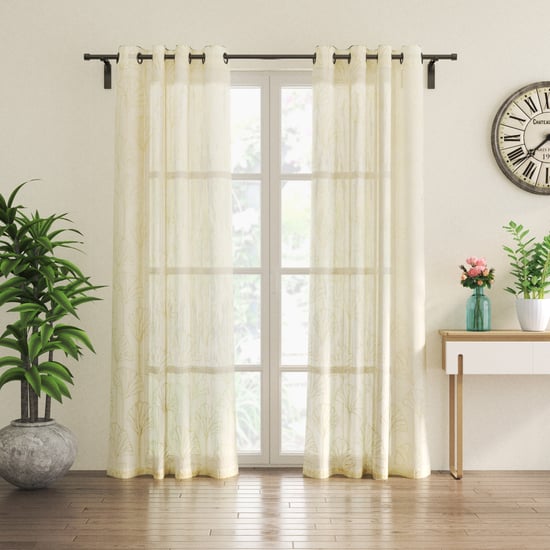 Anderson Dove Set of 2 Foil Print Light Filtering Door Curtains