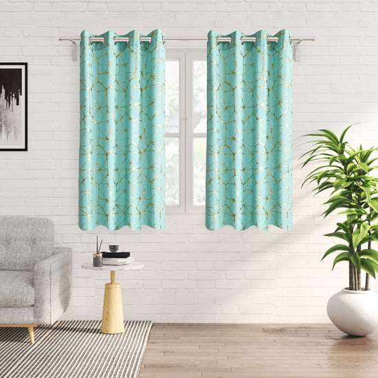 Anderson Echo Set of 2 Foil Print Light Filtering Window Curtains