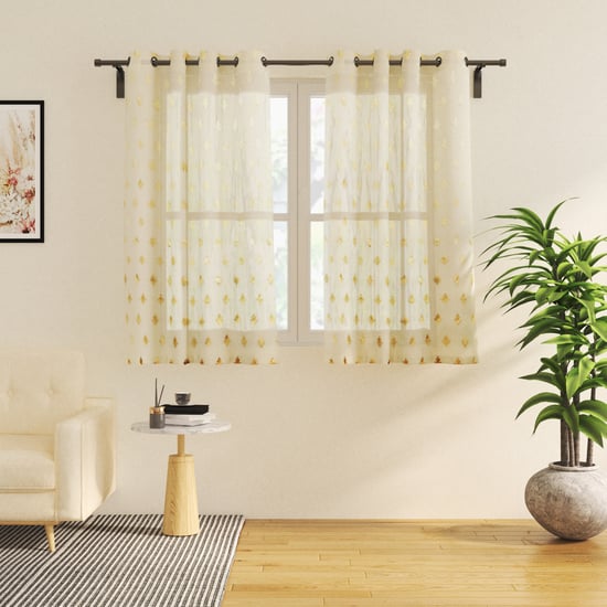 Anderson Sepia Set of 2 Foil Print Light Filtering Window Curtains