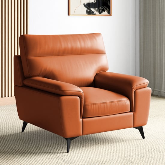 Aprilla NXT Half Leather 1-Seater Sofa - Customized Furniture